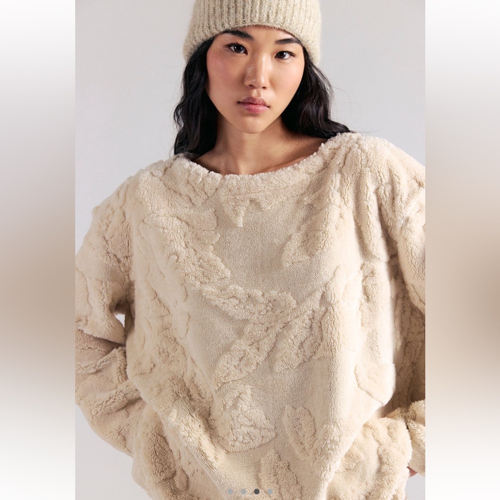 Free People Calla Sherpa Pullover NWT